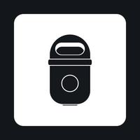 Trash can icon, simple style vector
