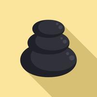 Sauna round stones icon, flat style vector