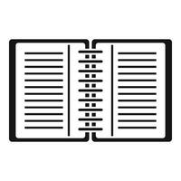 Office manager open notebook icon, simple style vector