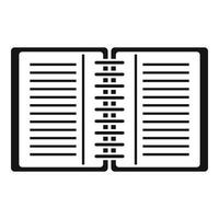 administrador de oficina icono de cuaderno abierto, estilo simple vector