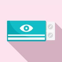 Eye care pill icon, flat style vector