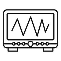 Radiation wave device icon, outline style vector