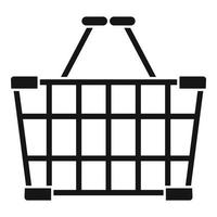 Steel shop basket icon, simple style vector