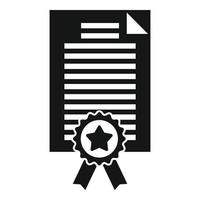 icono de reputación de diploma, estilo simple vector