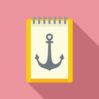 Tattoo anchor picture icon, flat style vector