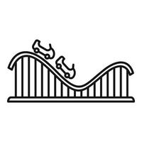 Roller coaster carousel icon, outline style vector