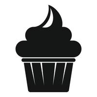Cream coffee cupcake icon, simple style vector