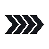 Striped arrow icon, simple style vector