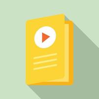 Video lesson folder icon, flat style vector