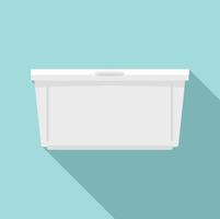 Storage food plastic box icon, flat style vector