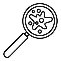 Magnifier bactery icon, outline style vector