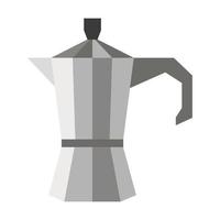 Steel coffee pot icon, flat style vector