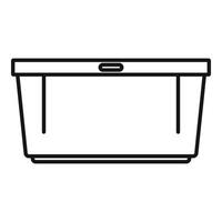 Storage food plastic box icon, outline style vector