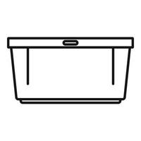 Storage food plastic box icon, outline style vector