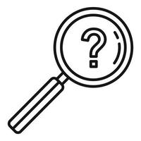 Investigator question magnifier icon, outline style vector