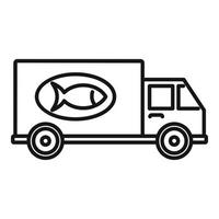 Fish farm delivery icon, outline style vector