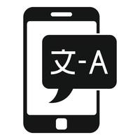 Smartphone live translation icon, simple style vector