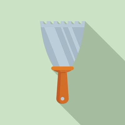 Putty knife drywall icon, flat style