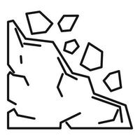 Building landslide icon, outline style vector