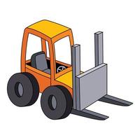 Forklift icon, cartoon style vector