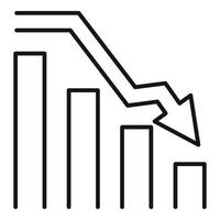 Regression price icon, outline style vector