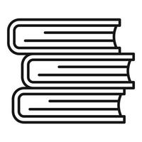 University book stack icon, outline style vector