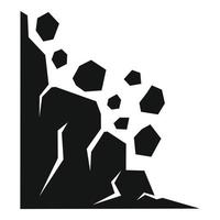 Stone landslide icon, simple style vector