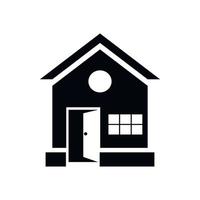 House with open door icon, simple style vector