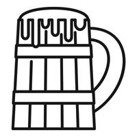 Sauna beer mug icon, outline style vector