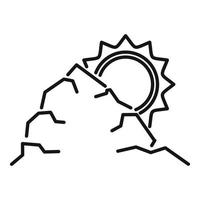 icono de sequía solar, estilo de contorno vector