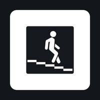 Sign escalator icon, simple style vector