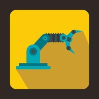 Robotic arm icon, flat style vector