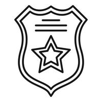 Prison guard shield icon, outline style vector