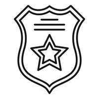 Prison guard shield icon, outline style vector