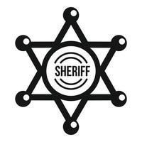 icono de estrella del sheriff, estilo simple vector