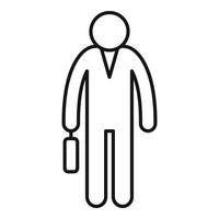 Worker after business training icon, outline style vector