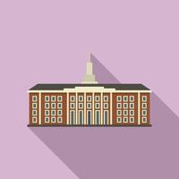 Education university icon, flat style vector