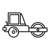 Machine road roller icon, outline style vector