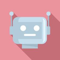 Cyber robot icon, flat style vector