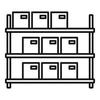 Storage parcel rack icon, outline style vector