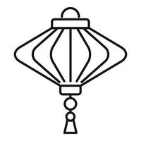 icono de linterna china colgante, estilo de esquema vector