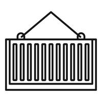 Port crane container box icon, outline style vector