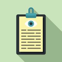 Eye examination card icon, flat style vector