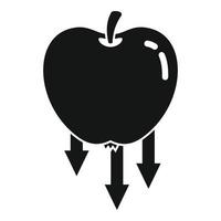 icono de gravedad de manzana, estilo simple vector