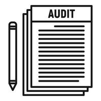 Audit papers icon, outline style vector