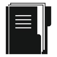 Office manager doc folder icon, simple style vector