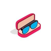 Glasses in box icon, isometric 3d style vector