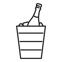 Ice box champagne icon, outline style vector