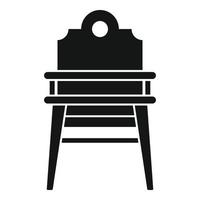 Dinner feeding chair icon, simple style vector