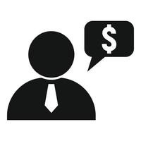 Finance question advisor icon, simple style vector